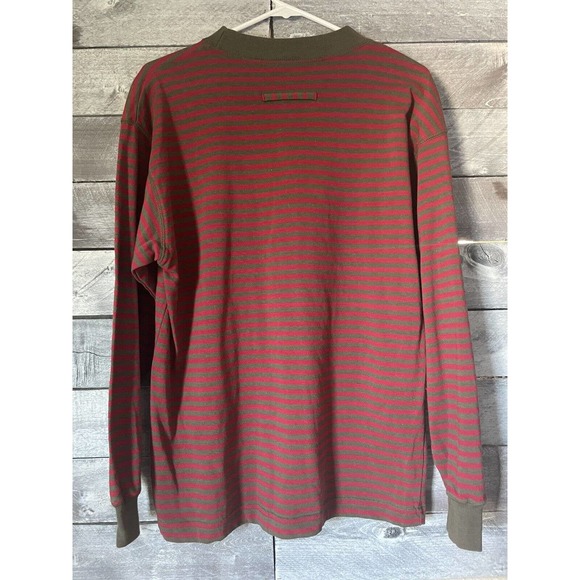 Vintage Dockers Levi’s Stripped Long Sleeve Brown‎ and Red Shirt - Picture 9 of 10